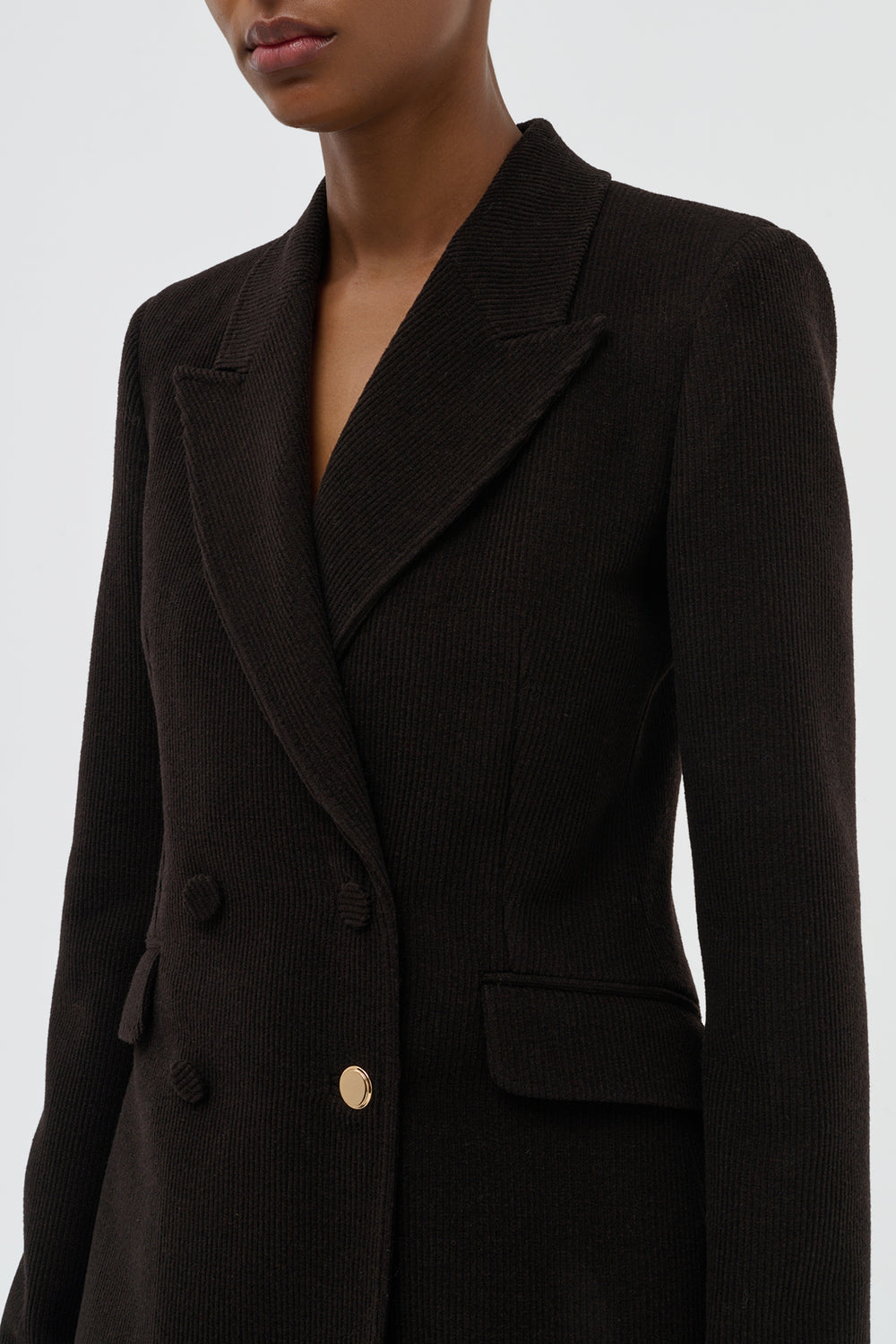 Stephanie Blazer in Chocolate Fine Cashmere Corduroy
