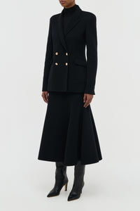 Lloyd Blazer in Black Double-Face Recycled Cashmere