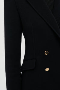 Lloyd Blazer in Black Double-Face Recycled Cashmere