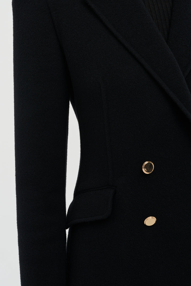 Lloyd Blazer in Black Double-Face Recycled Cashmere