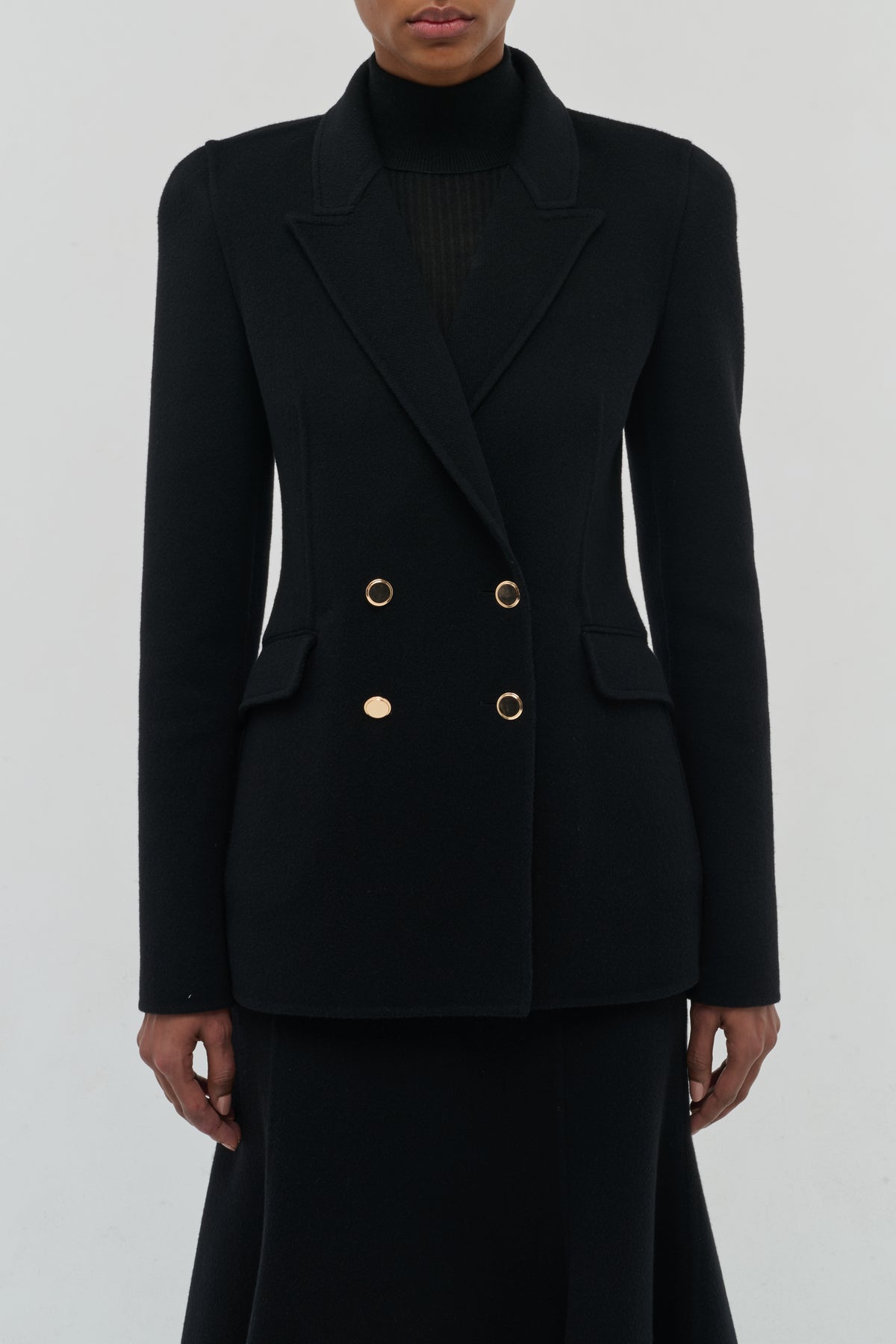 Lloyd Blazer in Black Double-Face Recycled Cashmere