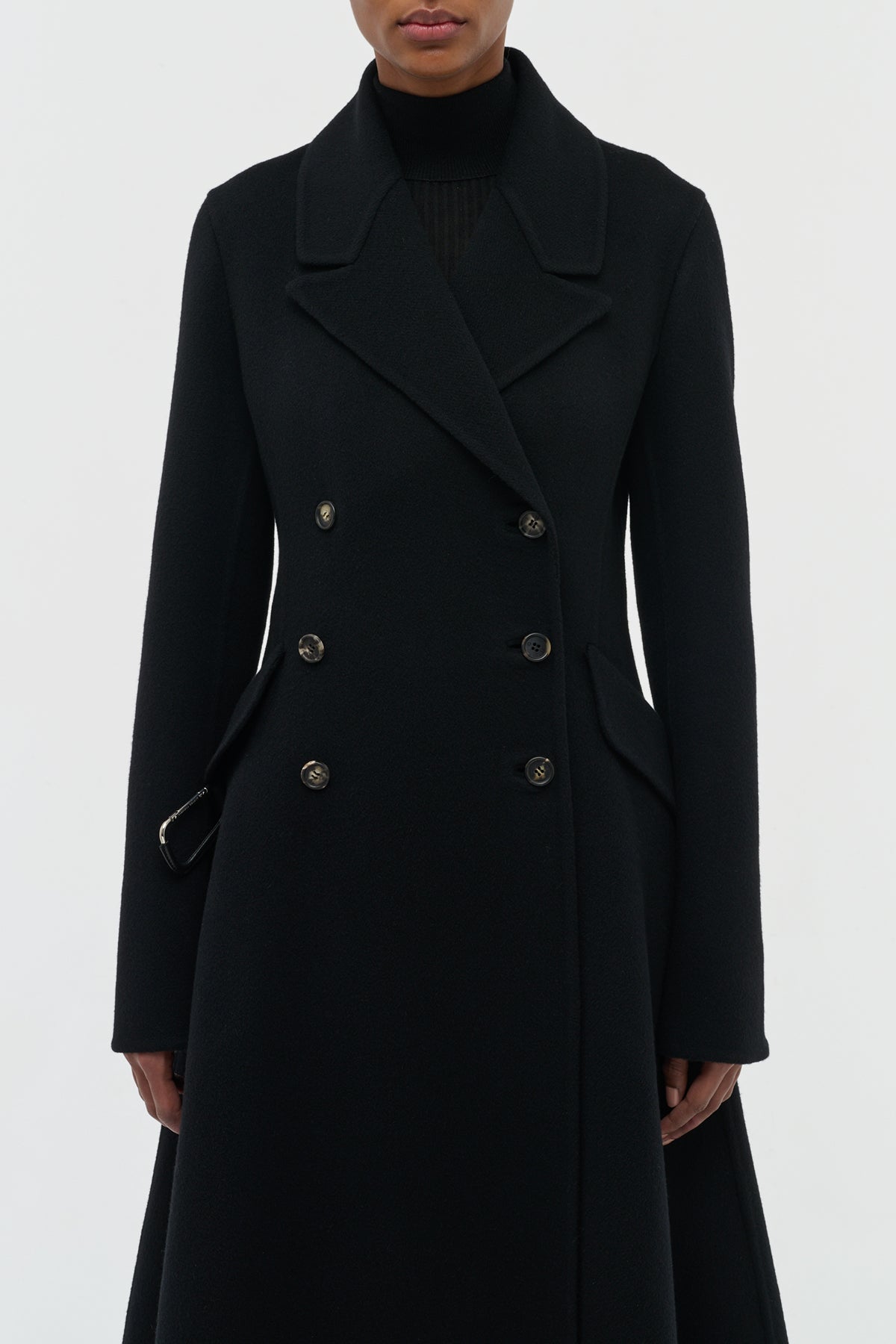Cantwell Coat in Black Double-Face Recycled Cashmere