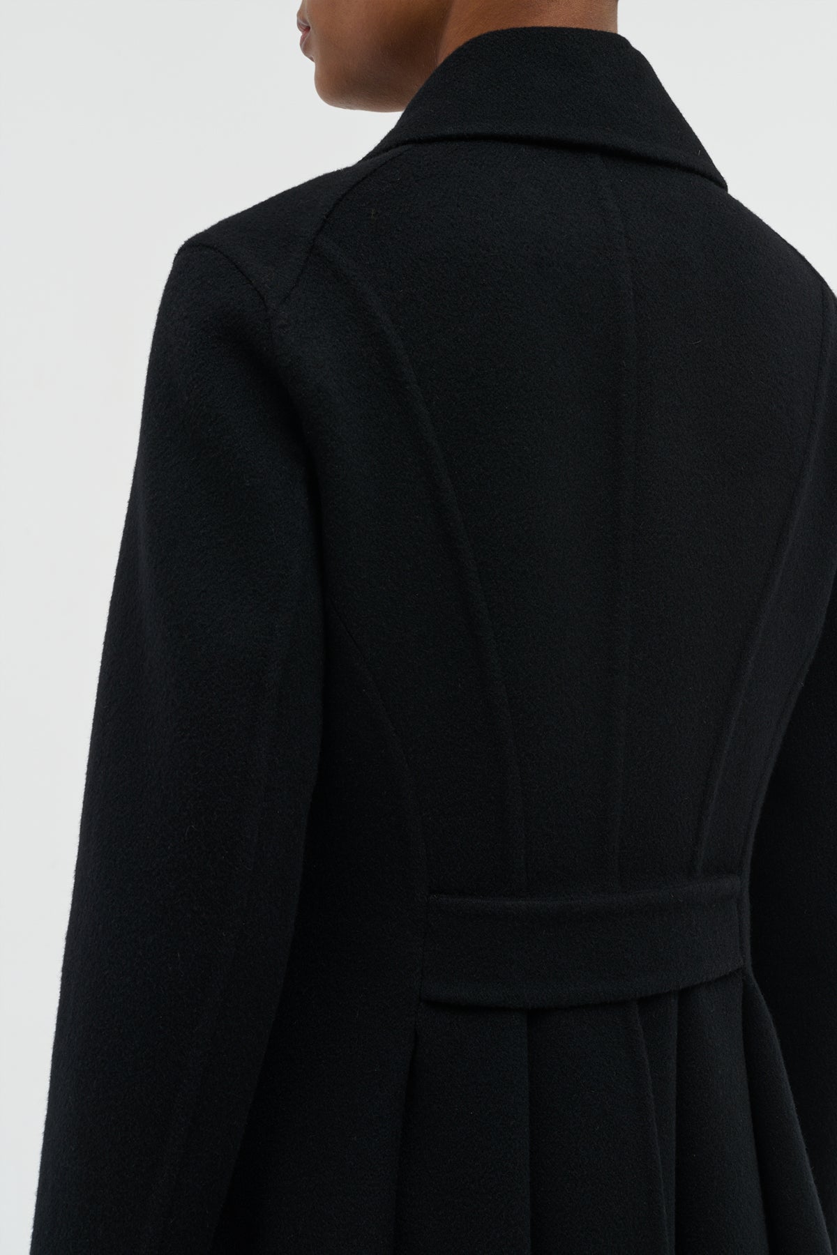Cantwell Coat in Black Double-Face Recycled Cashmere