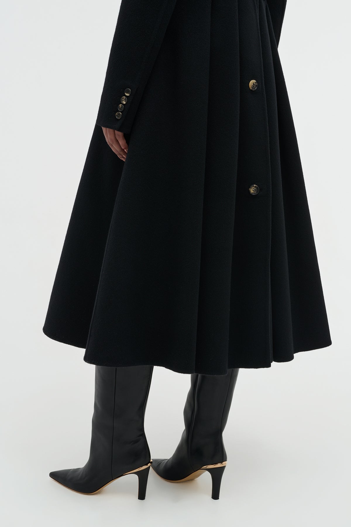 Cantwell Coat in Black Double-Face Recycled Cashmere