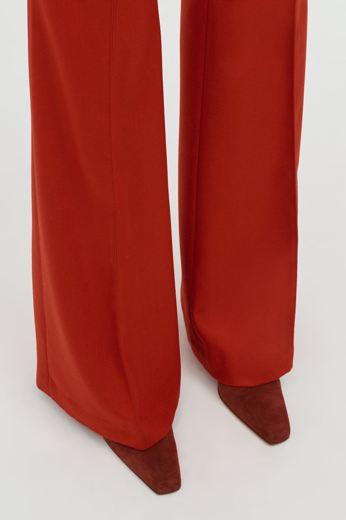 Rhein Flare Pant in Antelope Orange Wool Cashmere Flannel