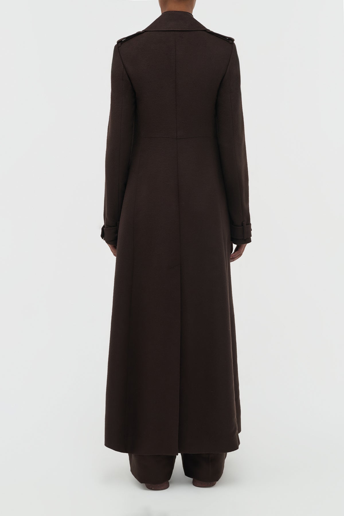 Houstt Trench Coat in Chocolate Winter Silk