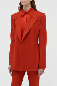 Mairi Blazer in Antelope Orange Wool Cashmere Flannel