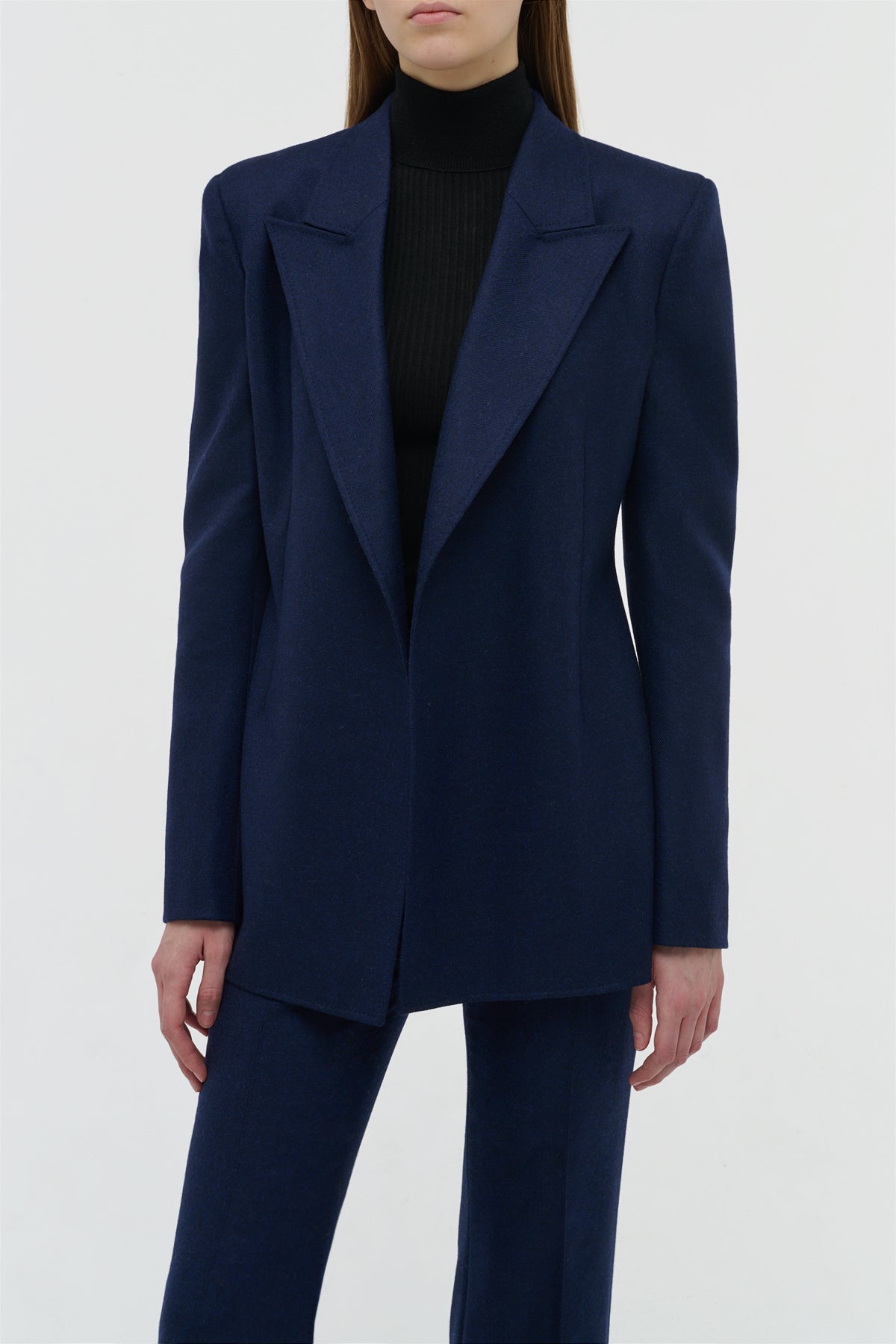 Mairi Blazer in Navy Wool Cashmere Flannel