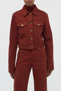 Bronte Jacket in Burnt Sienna Recycled Cotton Denim