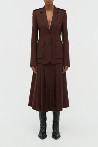 Louisa Blazer in Burnt Sienna Wool Cashmere Flannel