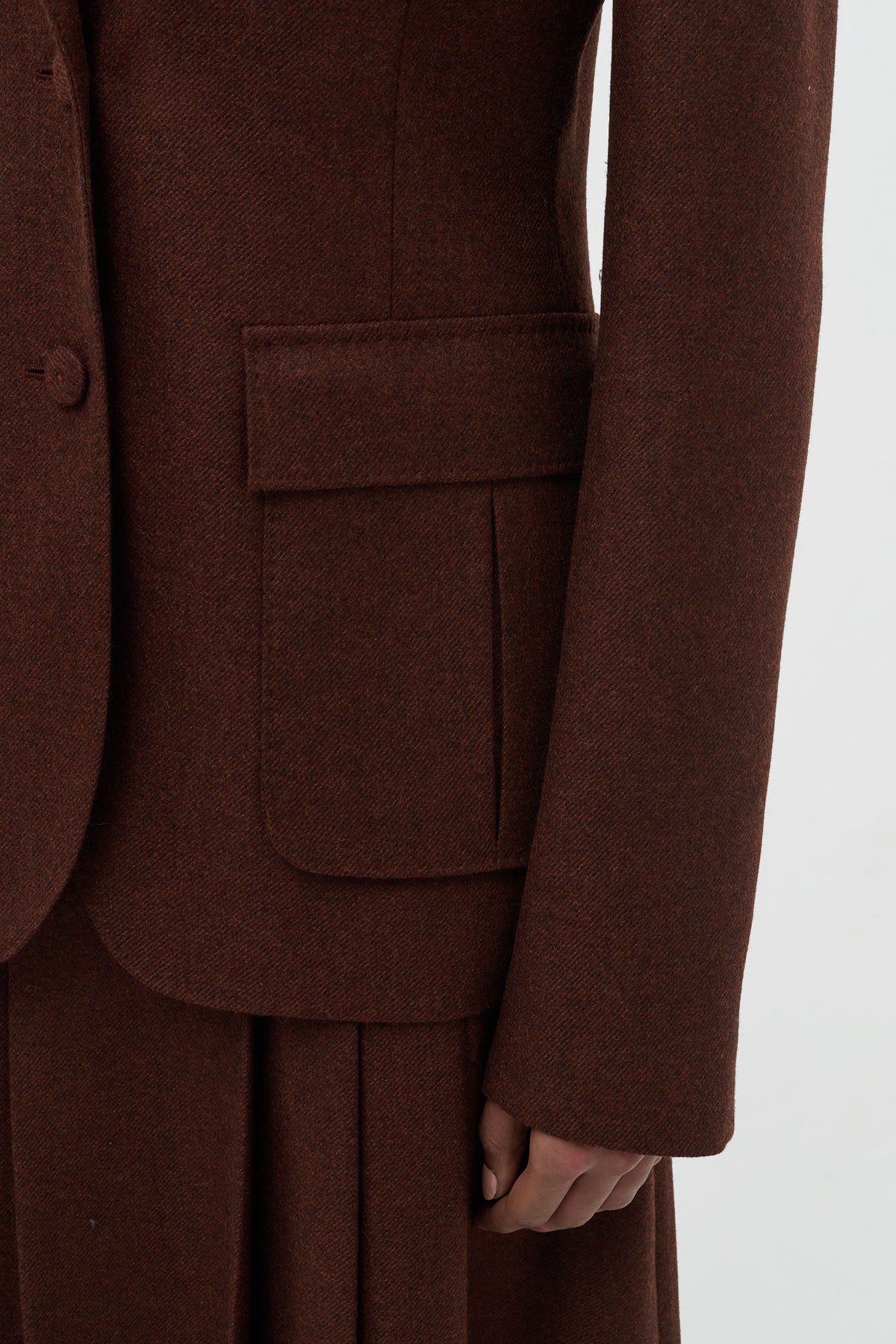 Louisa Blazer in Burnt Sienna Wool Cashmere Flannel