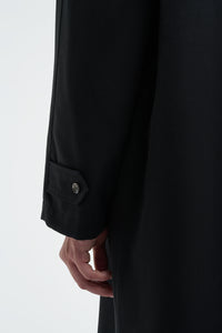 Alain Reversible Coat in Black & Electric Navy Virgin Wool