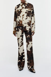 Miran Jacket in Ivory Cognac Multi Pony Hair