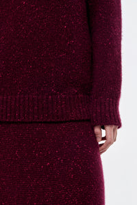 Eden Knit Skirt in Bordeaux Fuchsia Cashmere