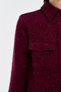 John Austin Shirt in Bordeaux Speckled Cashmere