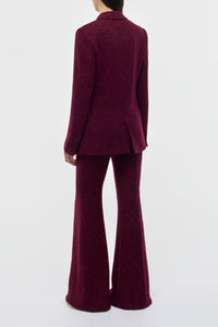 Rhein Knit Pant in Bordeaux Fuchsia Speckle Cashmere