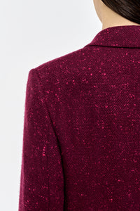 Elliot Knit Blazer in Bordeaux & Fuchsia Speckled Cashmere