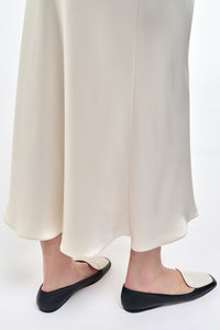 Frei Maxi Skirt in Ivory Silk Satin