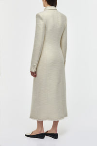 Julien Coat in Ivory Recycled Wool Silk Cashmere