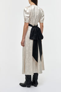 Larkin Dress in Ivory & Black Silk