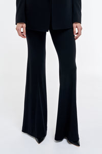 Rhein Flare Pant in Black Cashmere Jersey