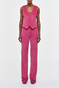 Vesta Pant in Fuchsia Sea Island Cotton Corduroy