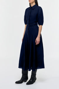 Sansi Top in Electric Navy Aloe Linen