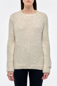 Lawrence Knit Sweater in Ivory Welfat Cashmere
