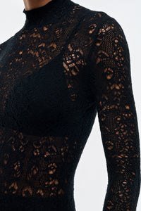 Anya Knit Maxi Dress in Black Merino Wool Cashmere