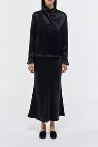 Frei Maxi Skirt in Black Silk