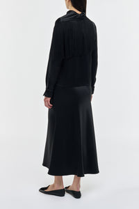 Frei Maxi Skirt in Black Silk