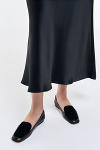 Frei Maxi Skirt in Black Silk