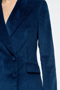 Angela Blazer in Electric Navy Sea Island Cotton Corduroy