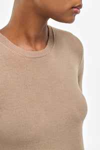 Xanthe Knit Top in Camel Brushed Cashmere