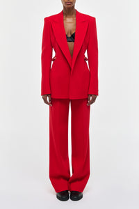 Epona Blazer in Scarlet Red Virgin Wool