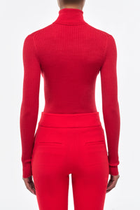 ペッペ ニット タートルネック スカーレットレッド カシミアシルク