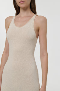 Nyra Knit Maxi Dress in Off White Mulberry Silk