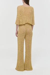 Oriel Knit Pant in Hay Silk Cashmere Linen