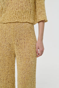 Oriel Knit Pant in Hay Silk Cashmere Linen