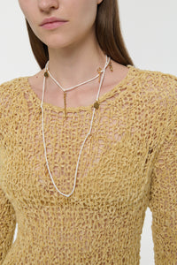 Elinea Knit Maxi Dress in Hay Silk Cashmere Linen