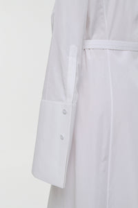 Carmina Maxi Shirtdress in White Sea Island Cotton