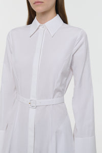 Carmina Maxi Shirtdress in White Sea Island Cotton