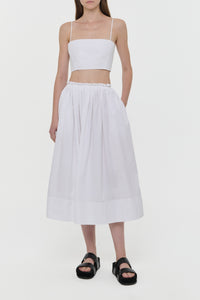 White Sea Island Cotton Nadir Top with Skirt - Front View | Gabriela Hearst