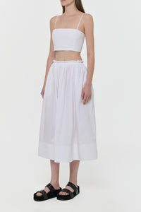 White Sea Island Cotton Crop Top with Skirt - Side View | Gabriela Hearst