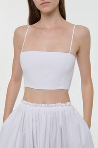 White Sea Island Cotton Spaghetti Strap Top - Close Up | Gabriela Hearst