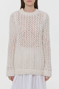 Veralune Knit Crewneck Sweater in Off White Welfat Cashmere