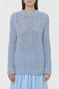 Veralune Knit Sweater in Light Blue Welfat Cashmere