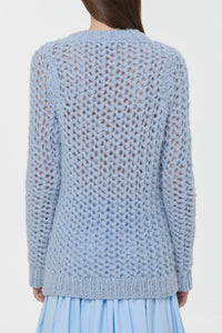 Veralune Knit Sweater in Light Blue Welfat Cashmere
