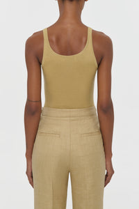 Cinxia Knit Tank Top in Hay Cashmere Silk