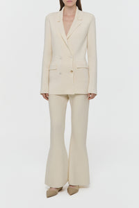Ceto Knit Blazer in Off White Merino Wool Cashmere